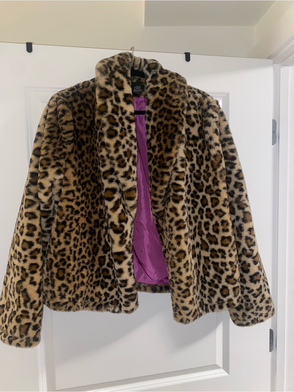 Wild Fable Leopard Print Faux Fur Jacket - Large